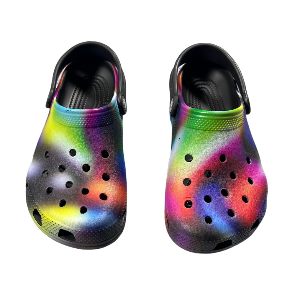 Crocs Classic Tie-Dye Clogs Youth Size 2 | Slip-On Comfort Shoes - Picture 2 of 7